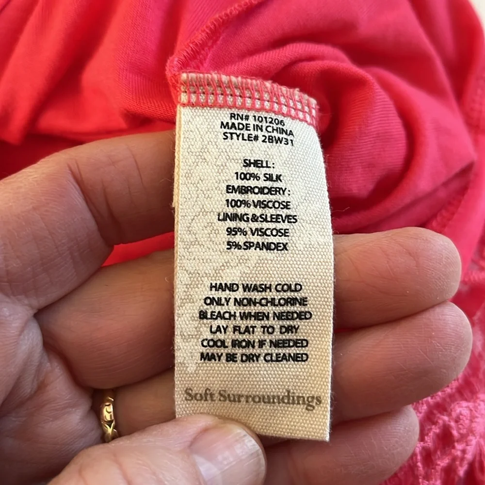 Soft Surroundings Adele Silk Tunic Top size Medium - Picture 10 of 12